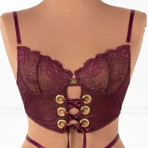 Mentionable Cherry Lacquer (Burgundy) Corset / Bralette